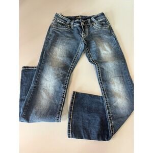 Angels Womens Bootcut Jeans Dark Wash Thick Stitch Y2K Denim Size 7